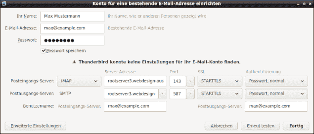 E-Mail Client konfigurieren